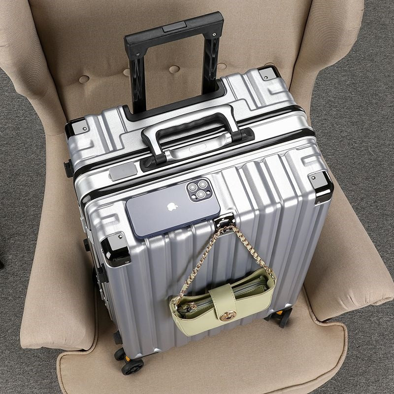Hard-shell suitcase with double safety lock and sturdy rolling system Kalsten