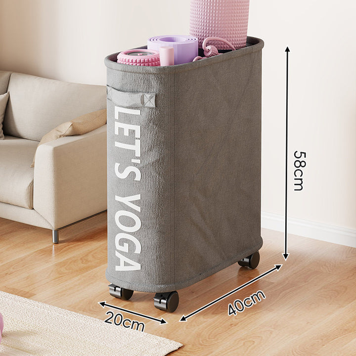 Rolling Double-Compartment Sports Equipment Storage Hamper Organizer