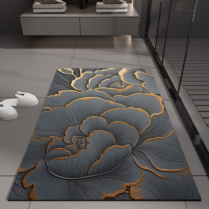Floral Embossed Bath Mat