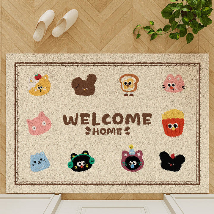 Whimsical Character Plush Welcome Mat