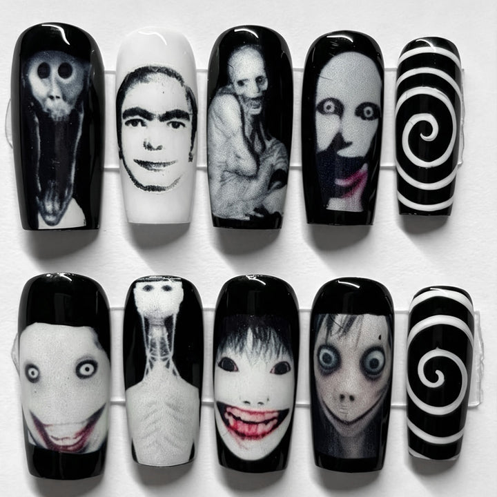 Stylish artificial nail set with unique graphics Kalsten
