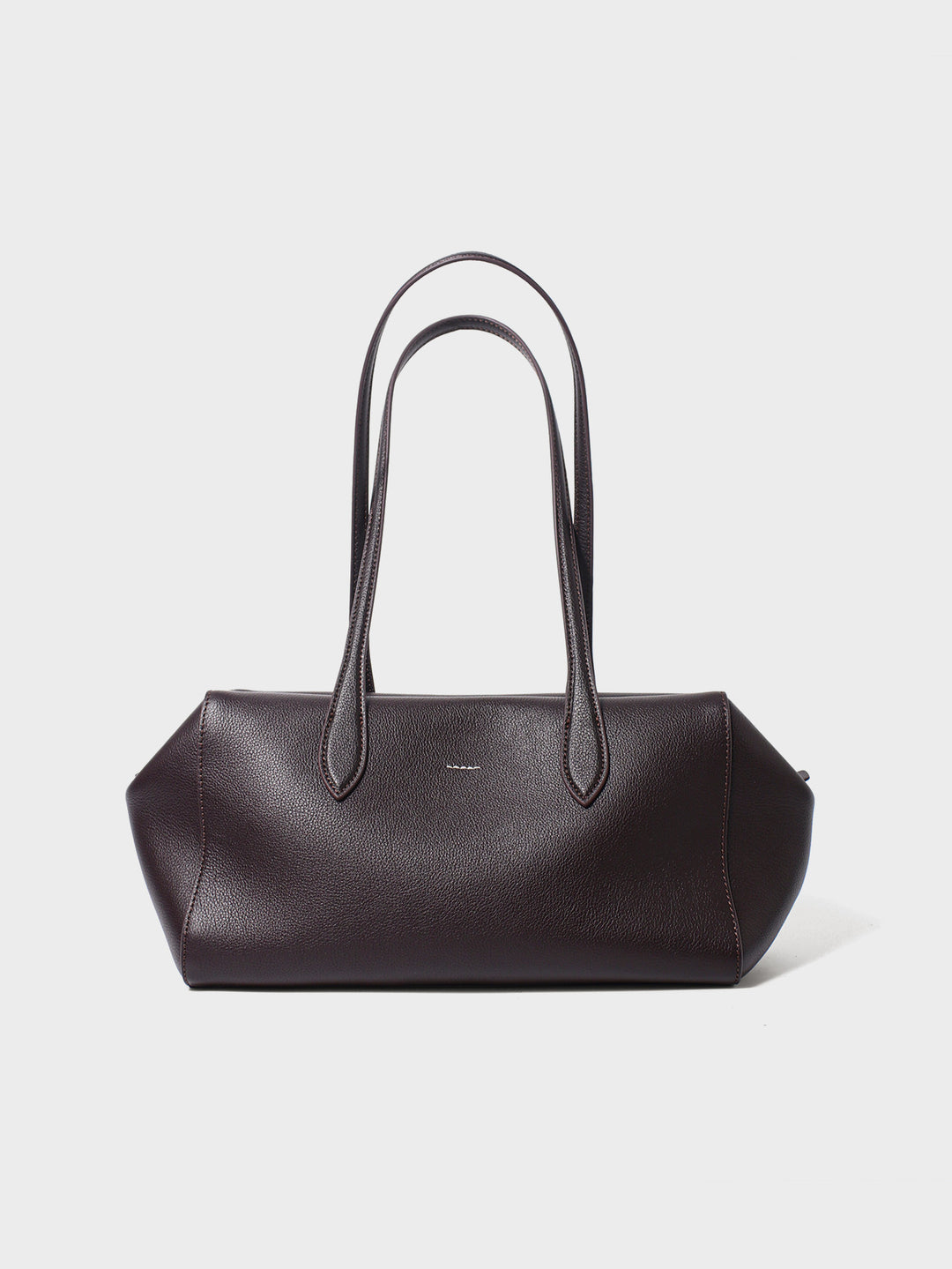 Sculpted Pebbled Grain Hourglass Tote with Extended Double Handles