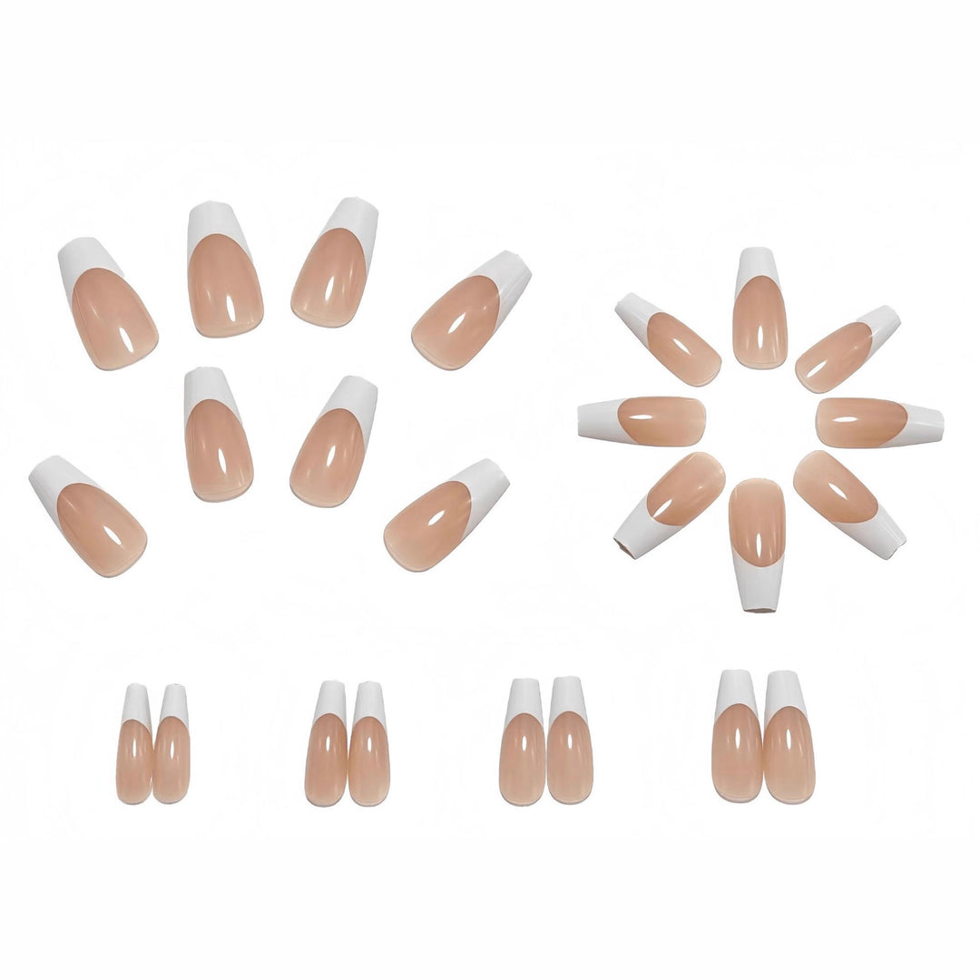 Artificial nails in elegant French Tip design Kalsten