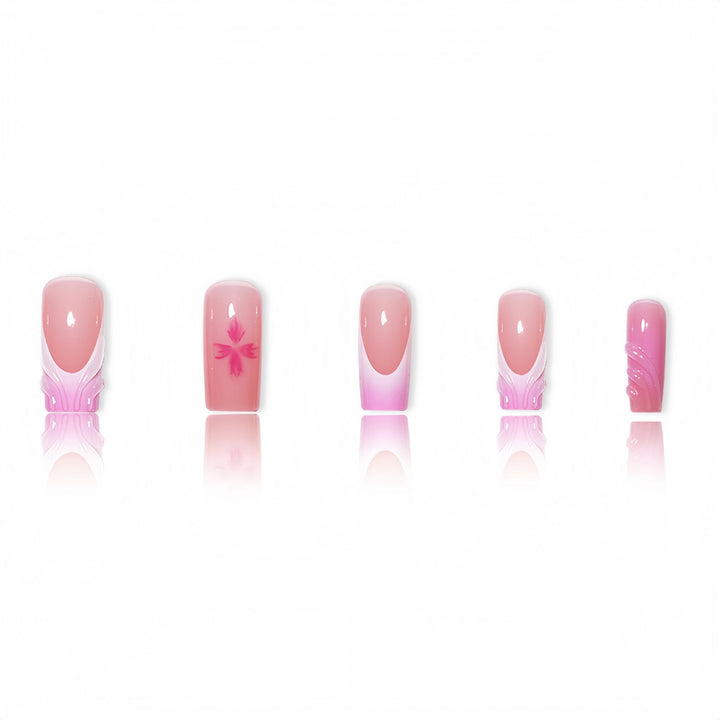 Floral Decorative Press-On Nails with 3D Accents Kalsten