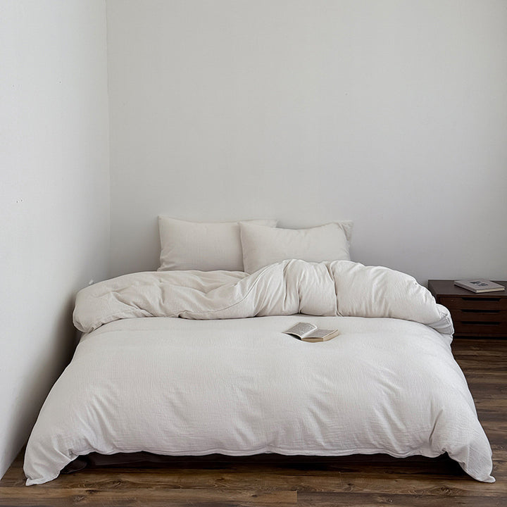 Breathable duvet cover and pillow set made of cotton-linen with fine texture