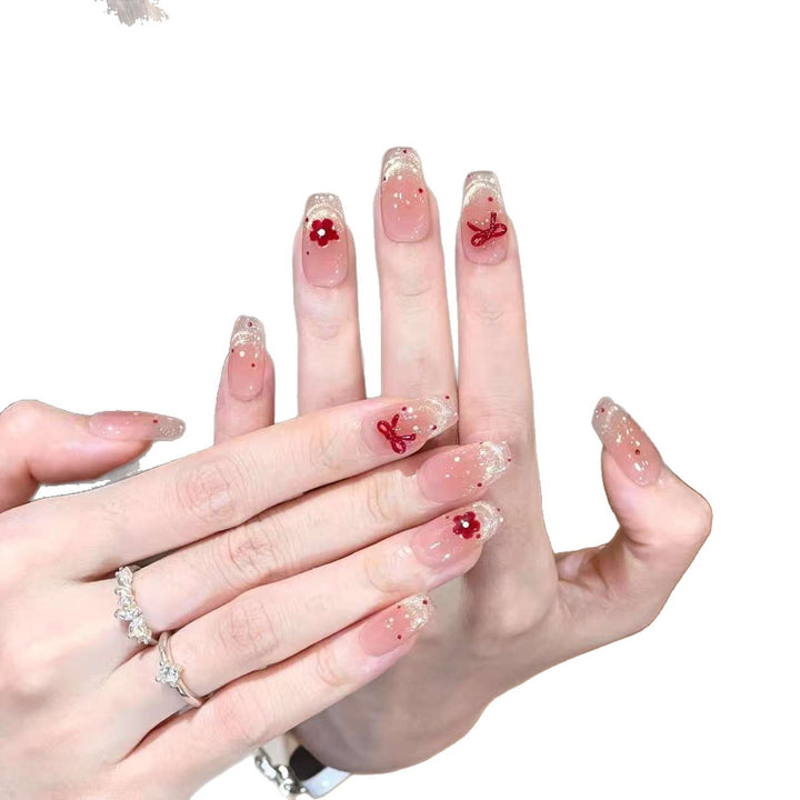 Decorative Floral Press-On Nail Set Kalsten