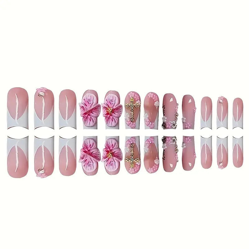Artistic Floral Acrylic Nail Enhancements Kalsten