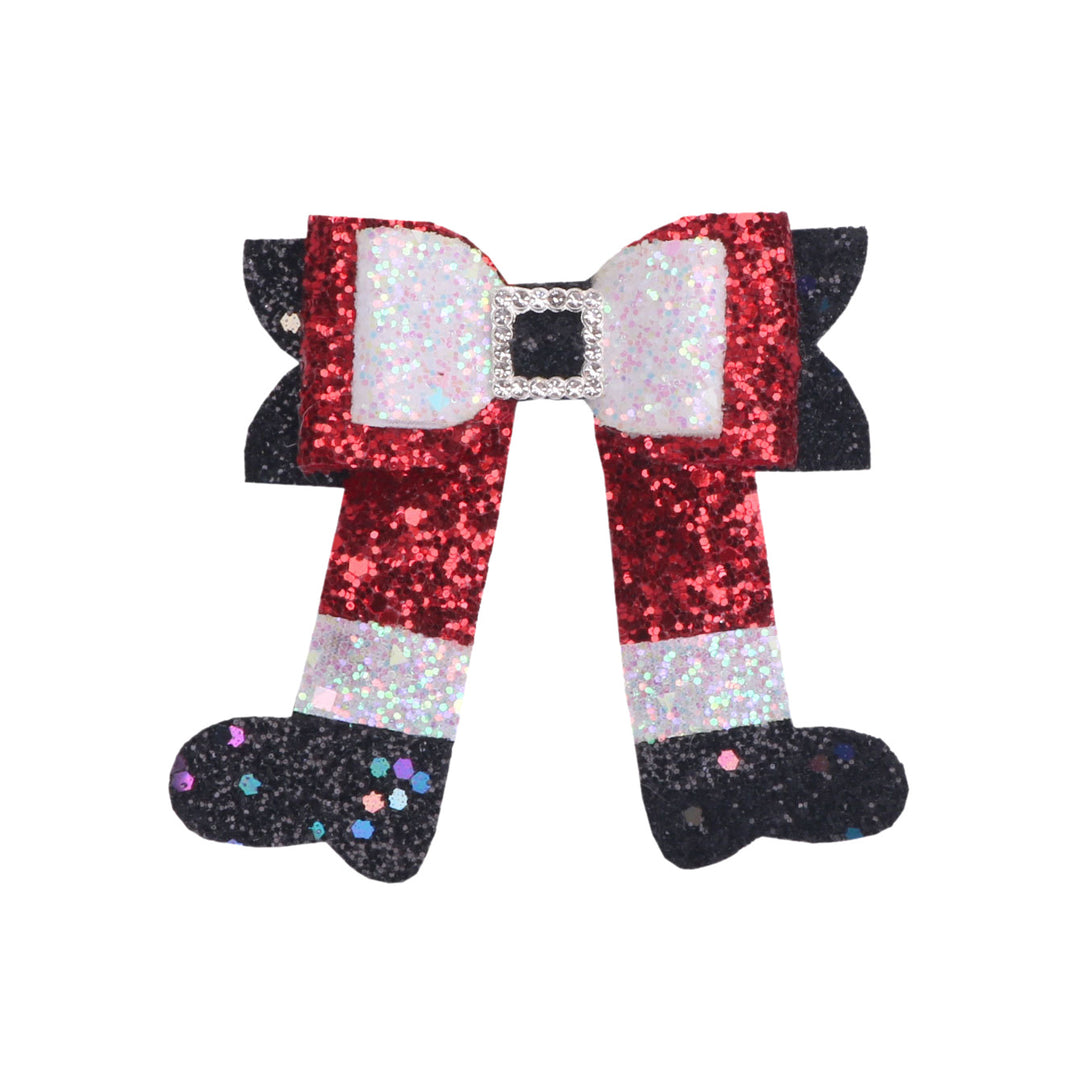 Shimmering Christmas boots with bow