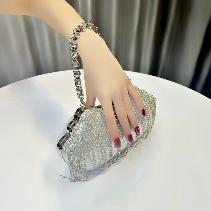 Glamorous Crystal Fringe Evening Handbag