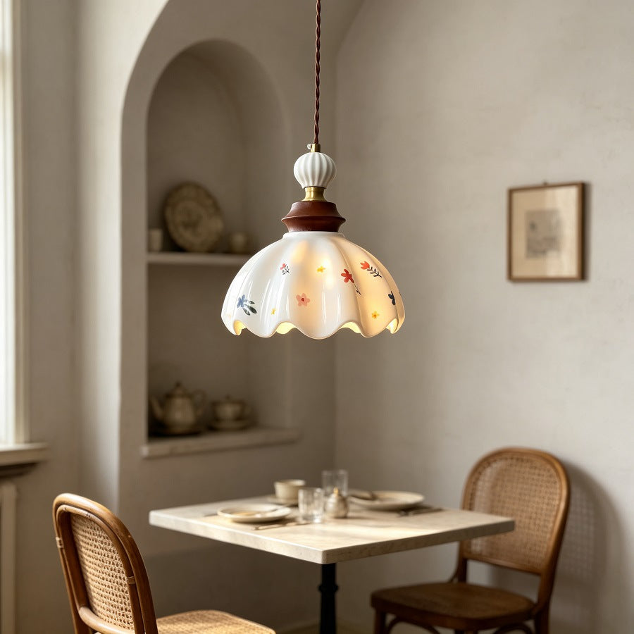 Floral Glass Pendant Light