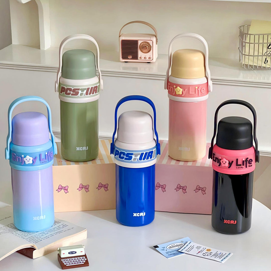 Women's plastic insulated bottle with ergonomic handle Kalsten