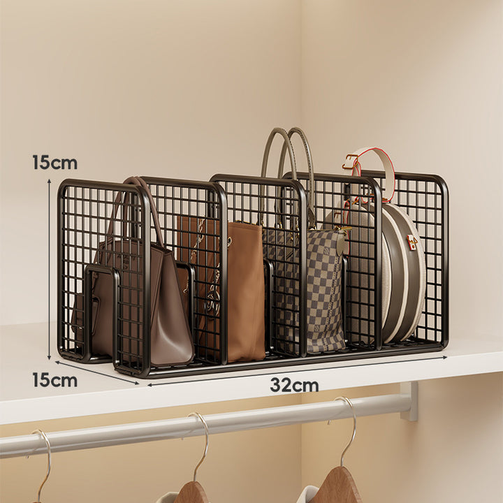 Adjustable Wire Mesh Shelf Divider and Handbag Organizer