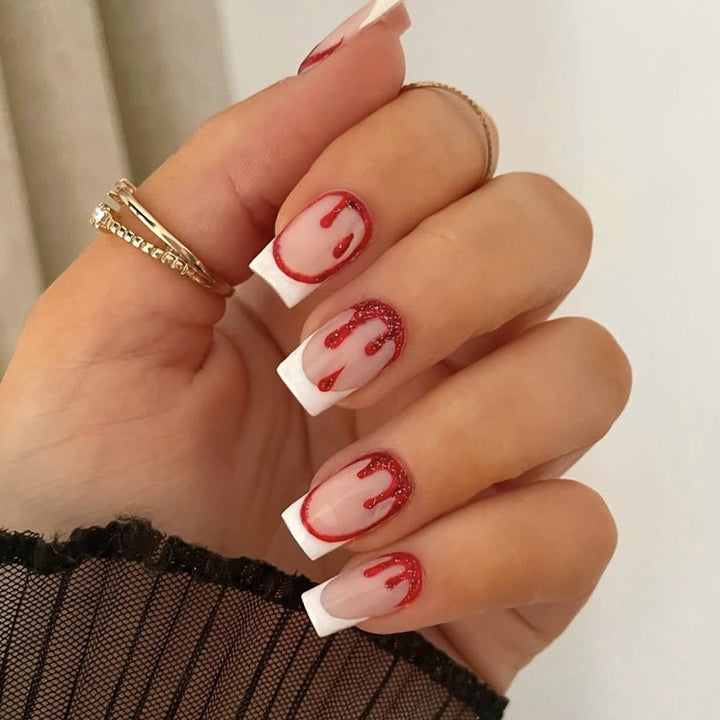 Artistic Blood Drip Nail Art Extensions Kalsten