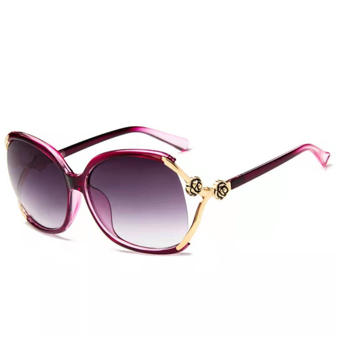 Ladies elegant oversized sunglasses with golden accents Kalsten
