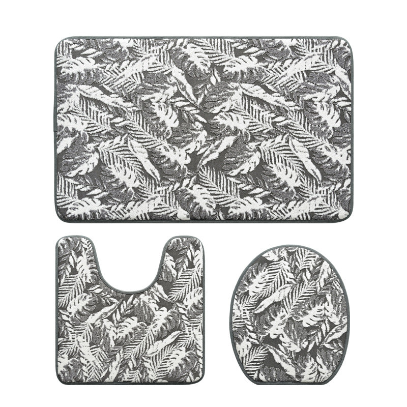 Botanical Print Bathroom Rug Set Kalsten