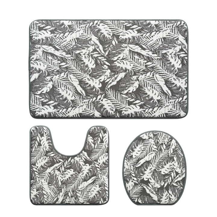 Botanical Print Bathroom Rug Set Kalsten