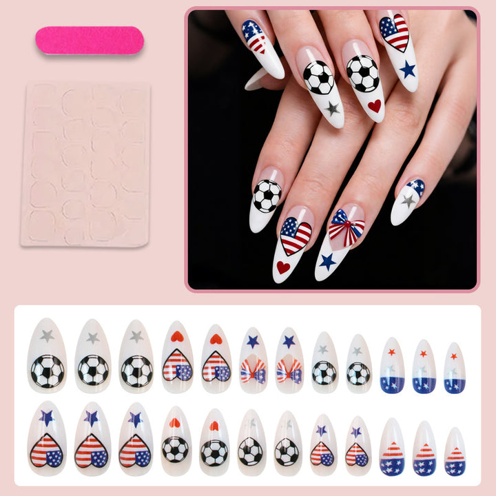 Creative Nail Art Set with Sports Motifs and Patriotic Symbols Kalsten