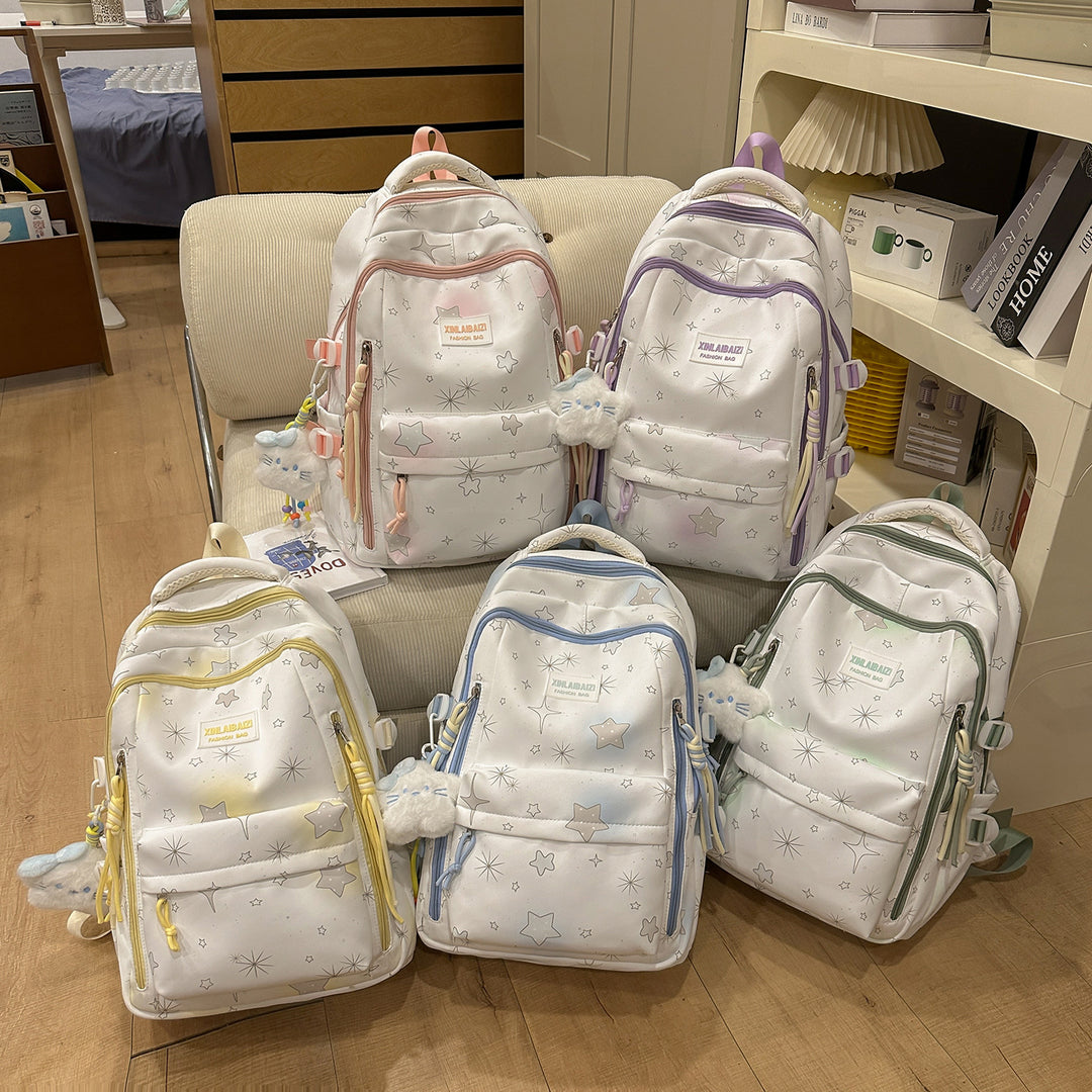 Stylish Star-Embellished School Backpack Kalsten