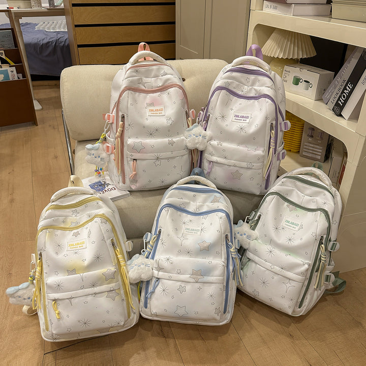 Stylish Star-Embellished School Backpack Kalsten