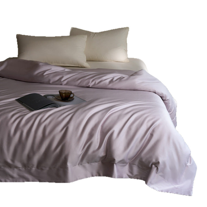 Premium cotton satin bedding set with hotel closure and extra soft fitted sheet