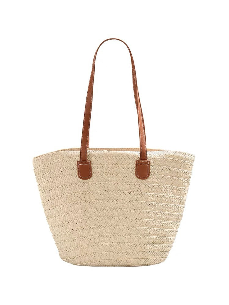 Handcrafted Beach Bag Made of Natural Material with Sturdy Handles Kalsten