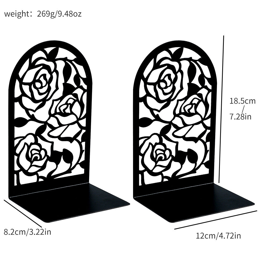 Decorative Floral Metal Bookends