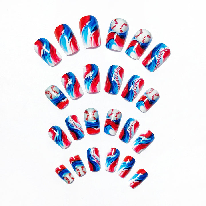 Sporty Baseball-Themed Nail Art Kalsten
