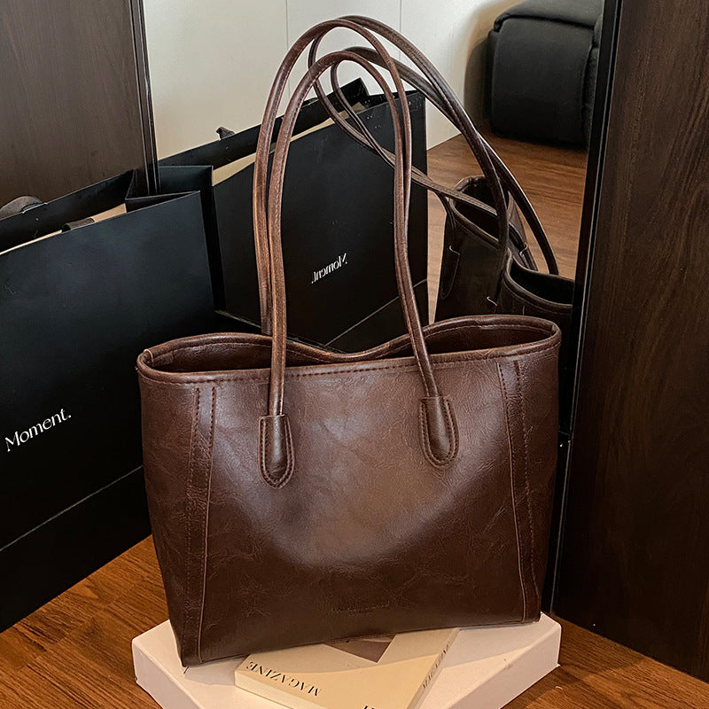 Casual Faux Leather Tote Bag