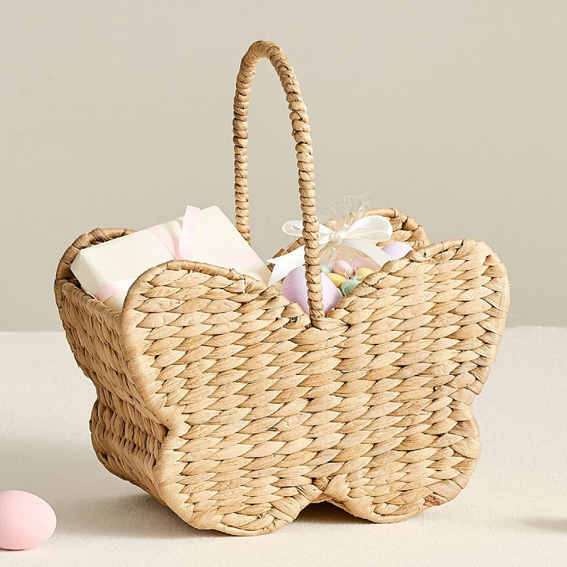 Handcrafted Woven Storage Basket with Carrying Handle Kalsten