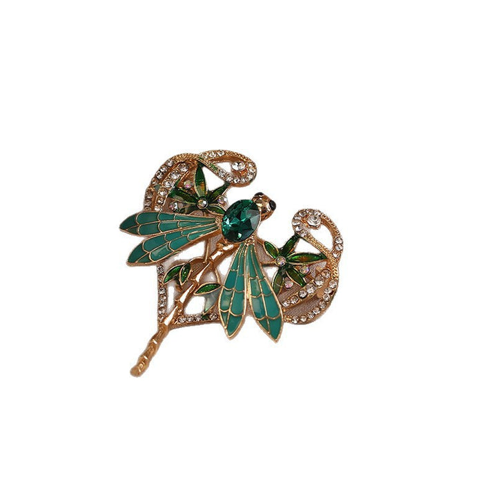 Exquisite Dragonfly Brooch with Sparkling Crystals Kalsten