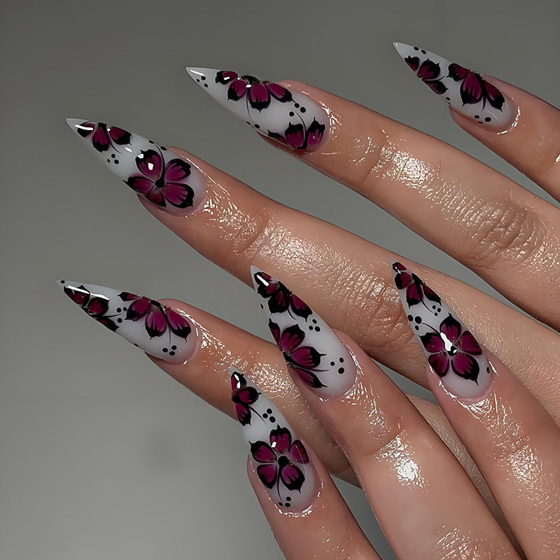 Artificial nail set with creative floral designs Kalsten