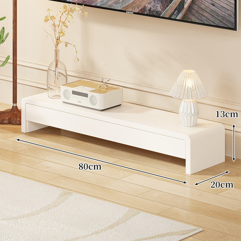 Low Solid Wood TV Media Console Bench with Open Rectangular Legs