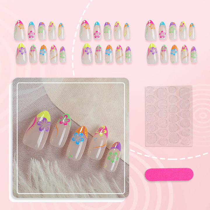 Exotic Floral Press-On Nail Art Kalsten