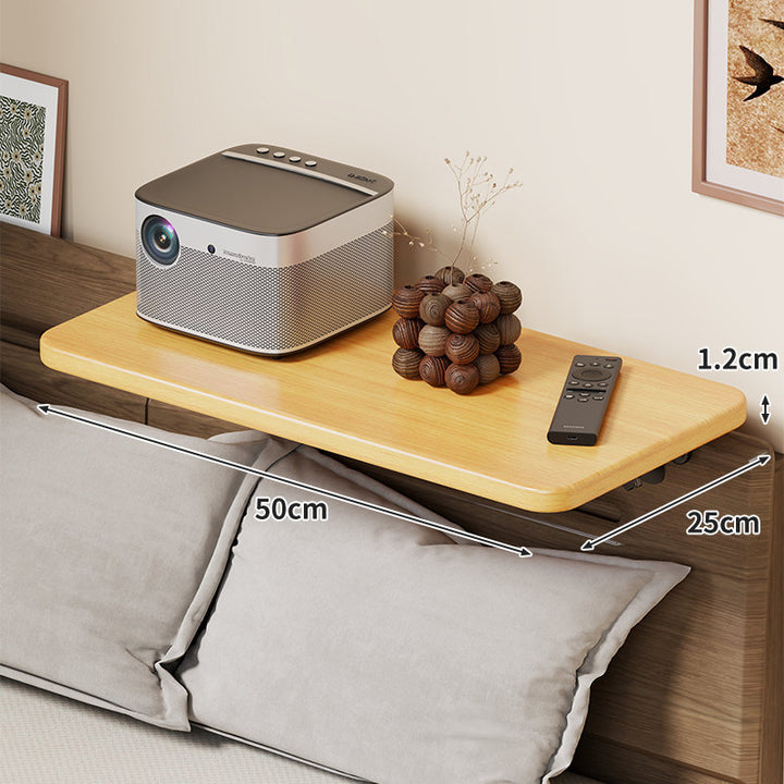 Headboard-Mounted Floating Bedside Shelf for Projectors and Devices