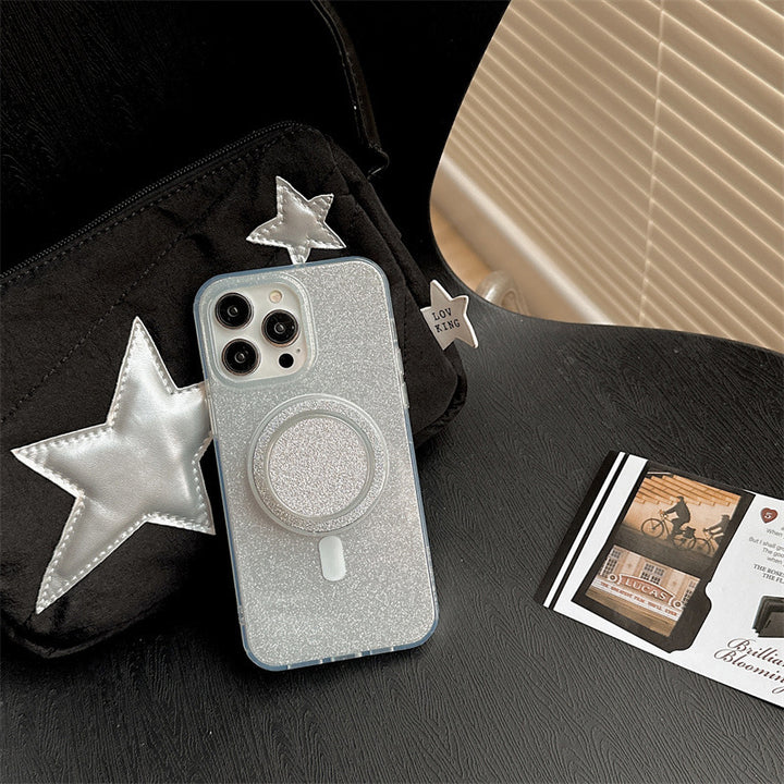 Glitter Magnetic Ring Phone Case With Magsafe-Compatible Ring Stand