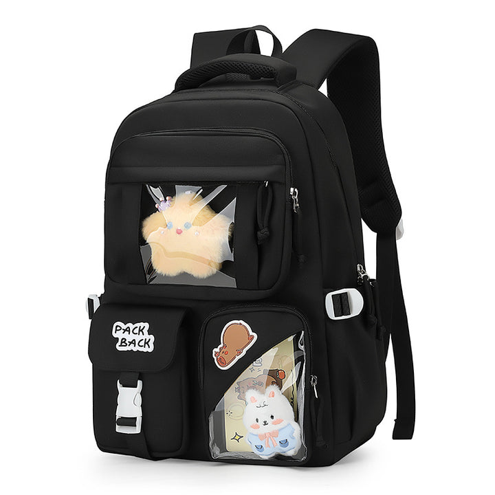 Playful backpack with transparent compartments Kalsten