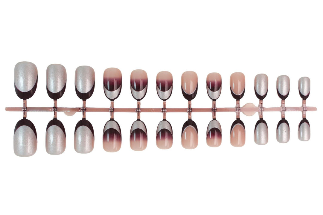 Artificial nail set with elegant gradient and glitter accents Kalsten