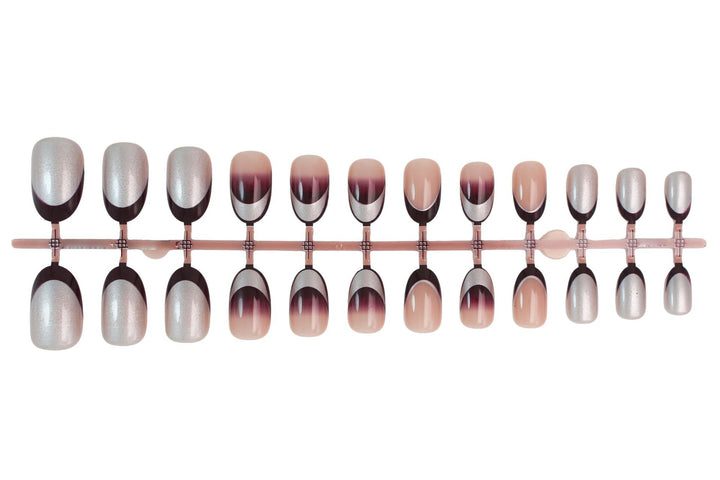Artificial nail set with elegant gradient and glitter accents Kalsten