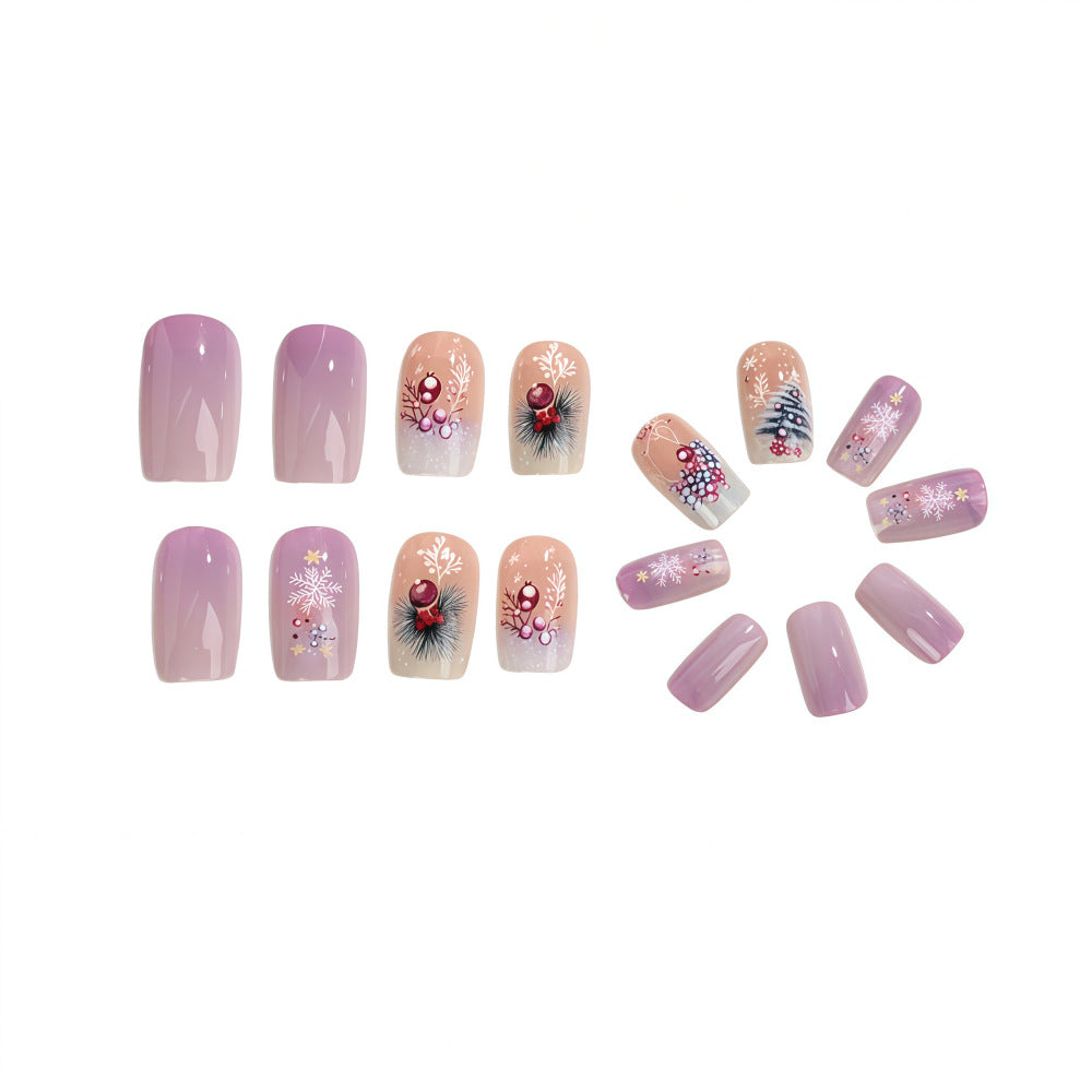 Artificial nails in festive winter design Kalsten
