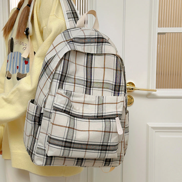 Plaid Patterned Casual Backpack Kalsten