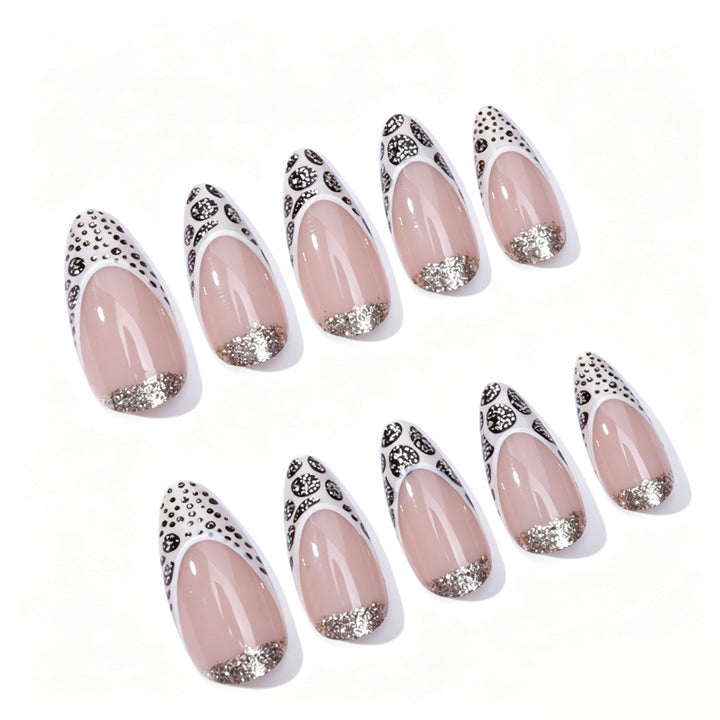 Exquisite artificial nail creation with glitter and unique design Kalsten