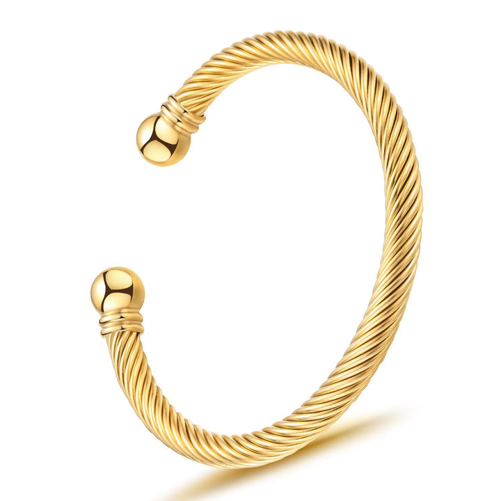 Twisted Cable Design Cuff Bracelet Kalsten