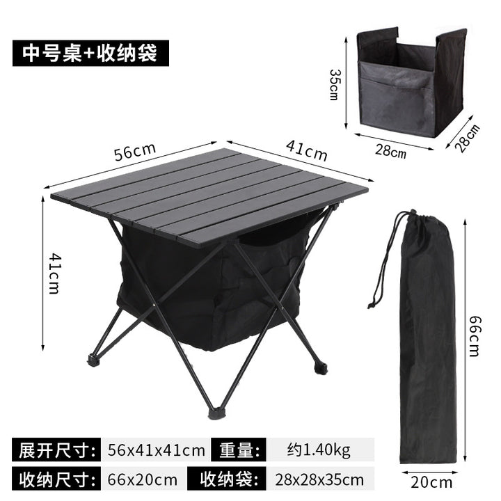 Foldable Camping Table With Integrated Storage Kalsten