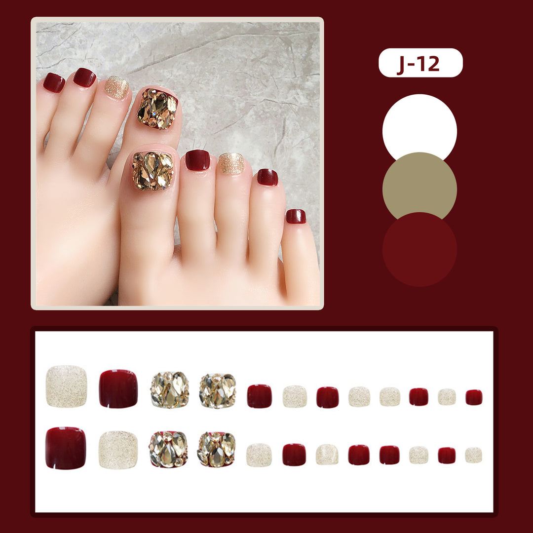 Decorative Press-On Toenail Art