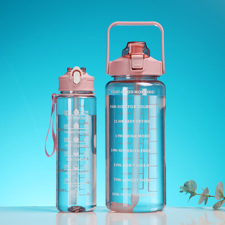 Women's motivation water bottle with integrated time markings and ergonomic design Kalsten