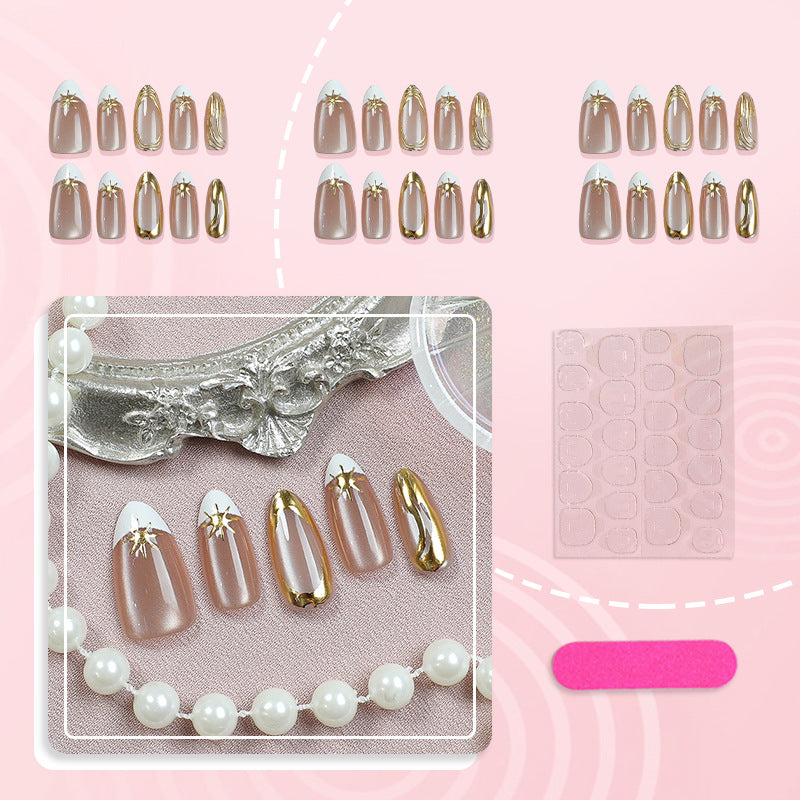 Elegant Gold Accent Press-On Nail Set
