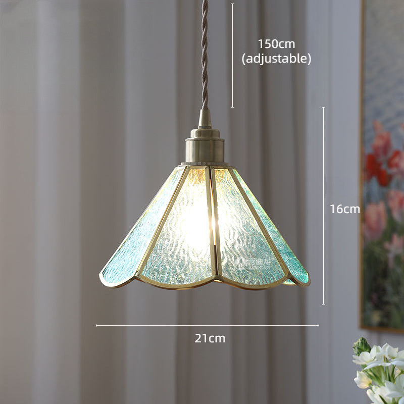 Adjustable Vintage Glass Pendant Light