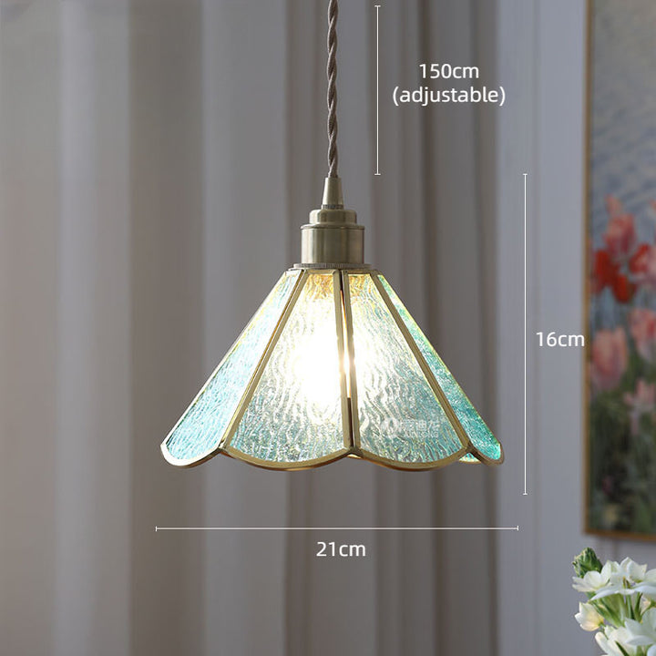 Adjustable Vintage Glass Pendant Light