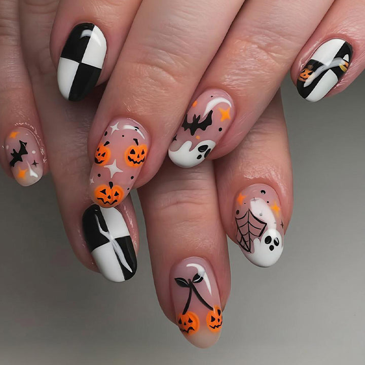 Halloween Artificial Nail Set with Creepy Designs Kalsten