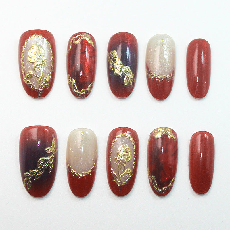 Artificial nail set with floral and glamorous decorations Kalsten